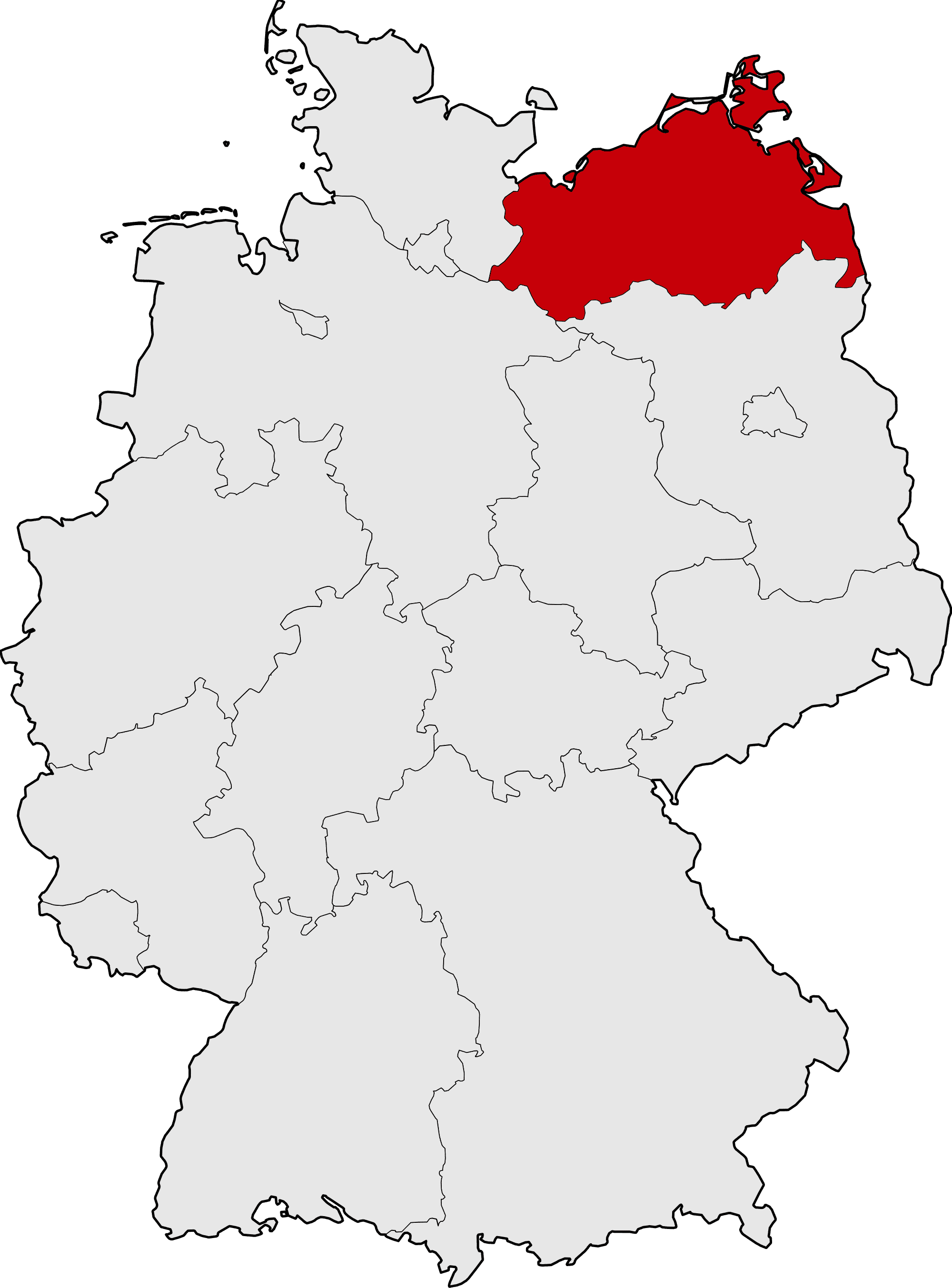 Autoankauf-Denis Deutschlandkarte mit Mecklenburg-Vorpommern
